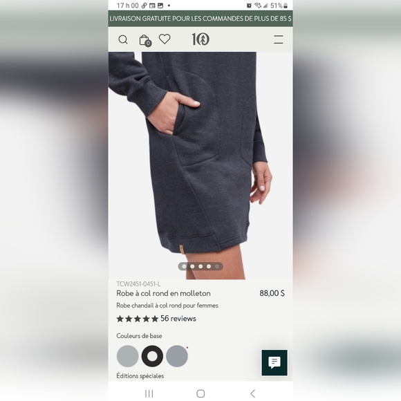 Tentree Fleece Crew Dress - Picture 4 of 5